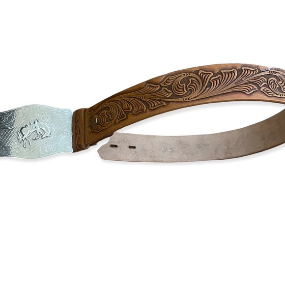 The coral boulder Colorado. Kids cowboy belt with buckle. - Picture 2 of 4